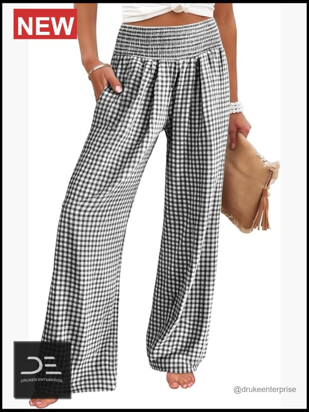 Womens Palazzo Pants – Wide Leg High Waisted Rayon Lounge Pajama Pants with